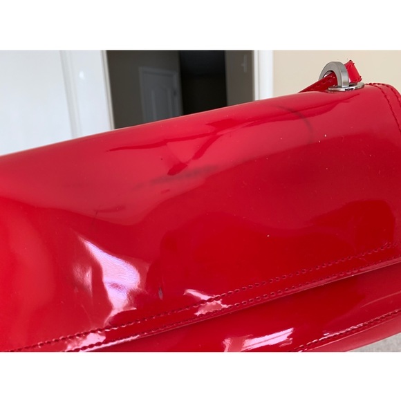 Ann Taylor Red Baguette Handbag - Picture 3 of 5